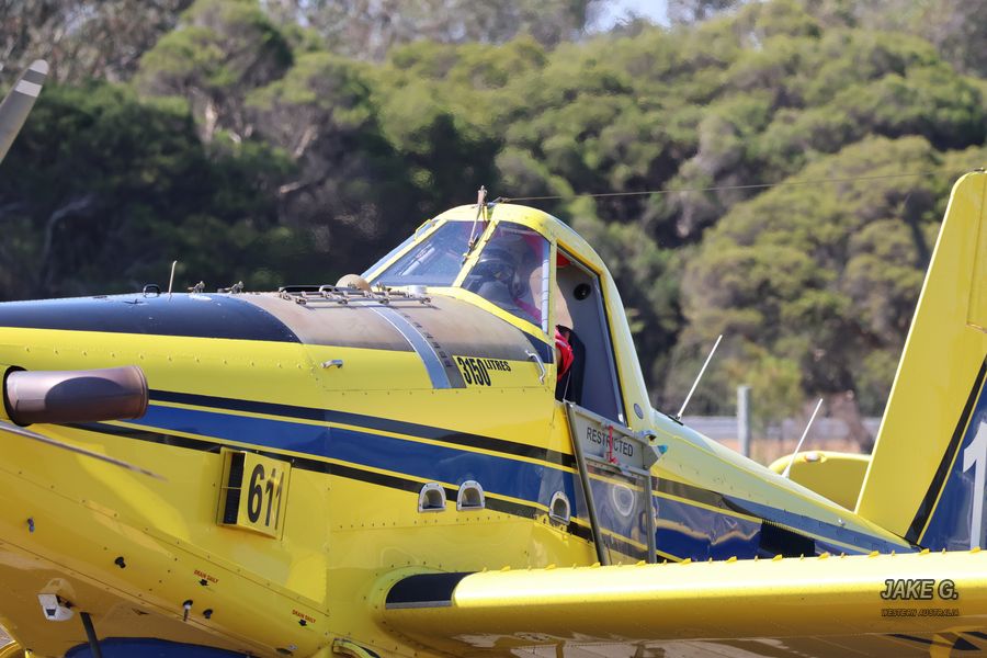 Yellow Air Tractor Ready for Takeoff